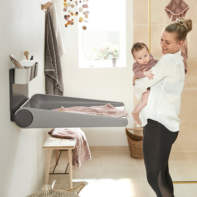 Leander Wally™ wall mounted changing table, Dusty grey