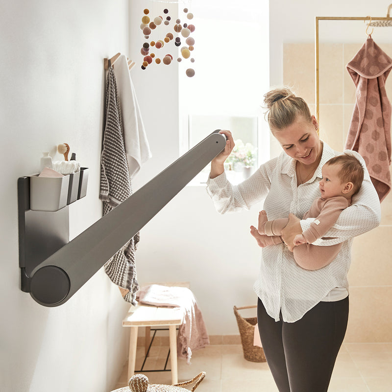 Leander Wally™ wall mounted changing table, Dusty grey