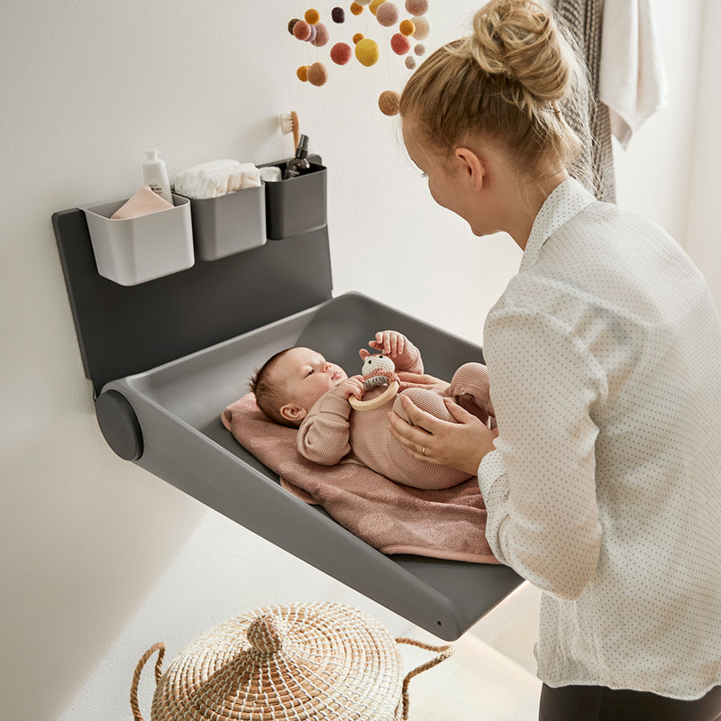 Leander Wally™ wall mounted changing table, Dusty grey