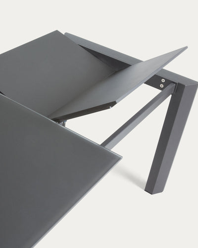 Išskleidžiamas pilko stiklo stalas Axis  160(220) x 90 x 76 cm (Copy)