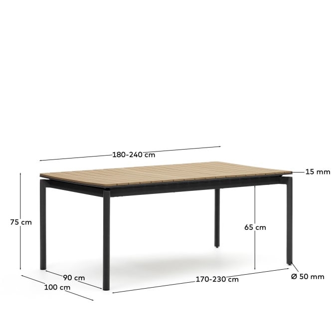 Išskleidžiamas stalas Canyelles  180 (240) x 100 cm