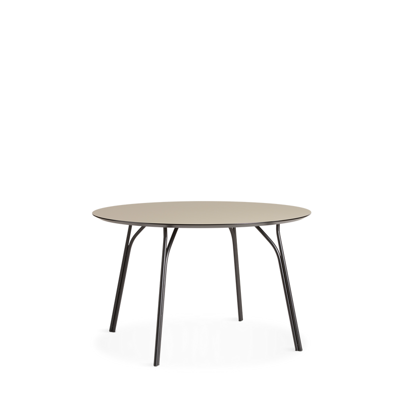 Tree dramblio kaulo pietų stalas su juodom kojom  120 CM