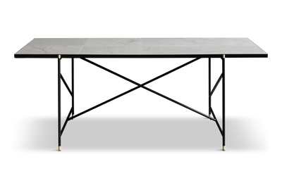 Balto marmuro pietų stalas 185
