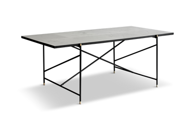 Balto marmuro pietų stalas 185